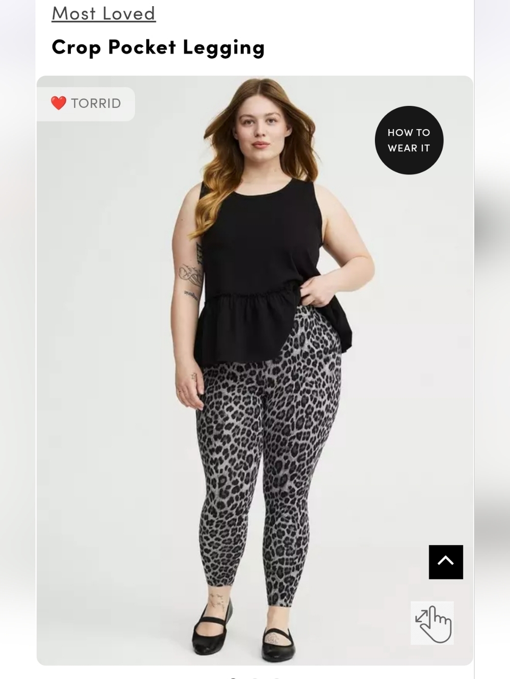 torrid Gray and Black Leopard Crop Pocket Legging
